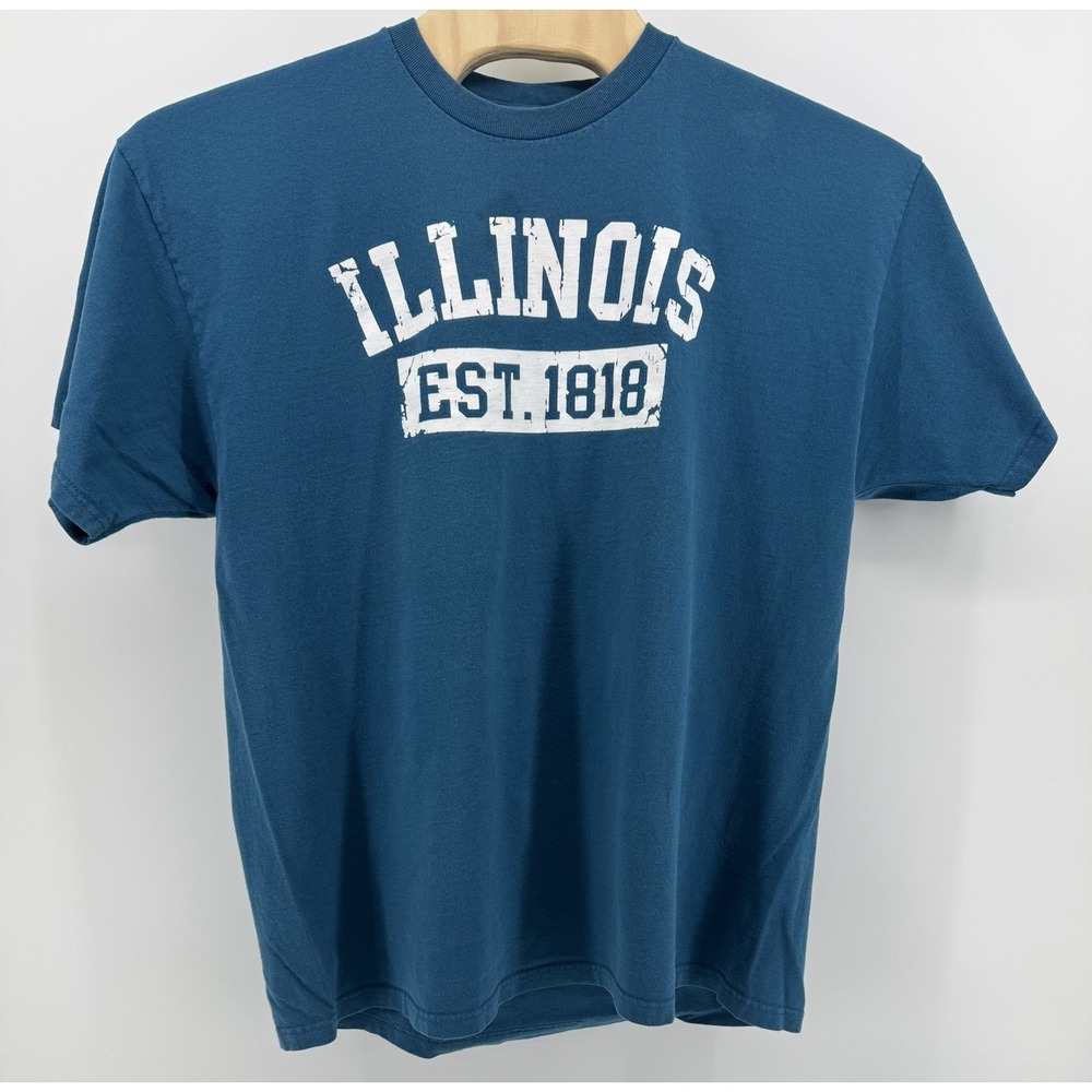 Vintage Fruit of the Loom Illinois 1818 Graphic T-Shirt Size 2XL